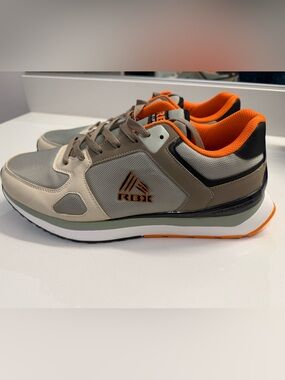 RBX Men's Taupe, Gray and Orange Casual Running Sneaker